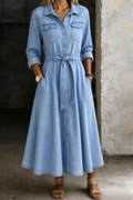 Luna | Lange Mouwen Denim Jurk