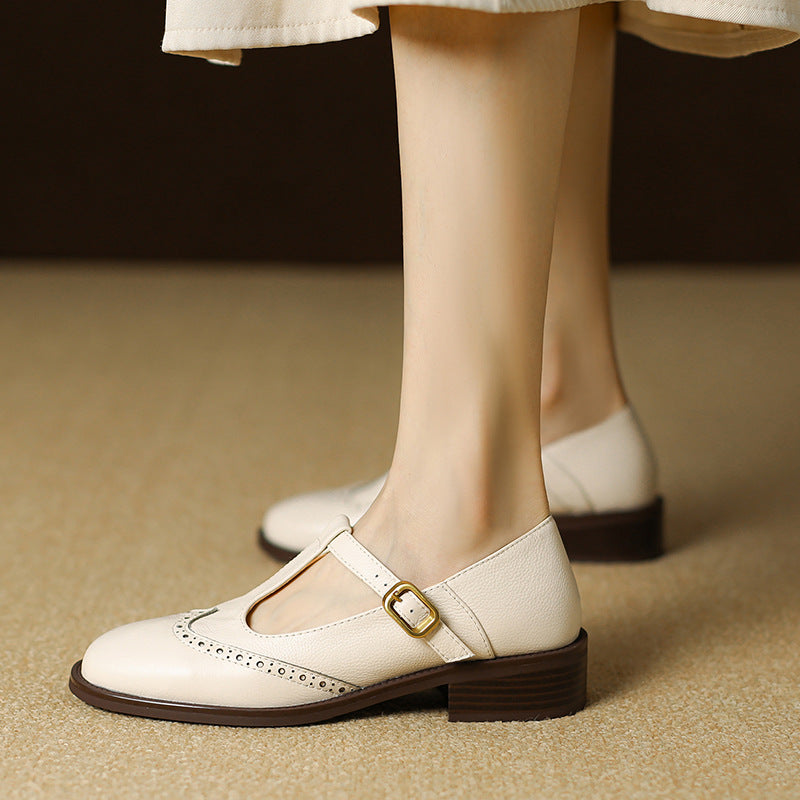 Vintage T-Bar Comfort Echt Leren Mary Jane Schoenen
