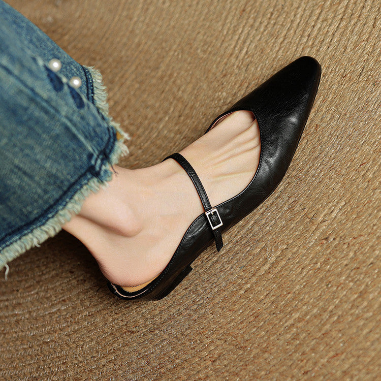 Vintage Echt Leren Mules