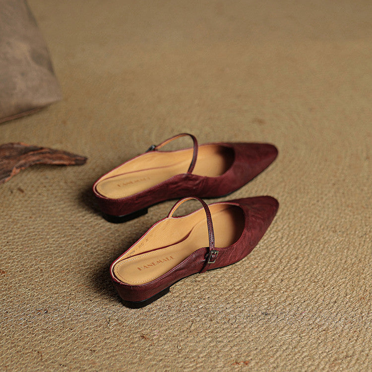 Vintage Echt Leren Mules
