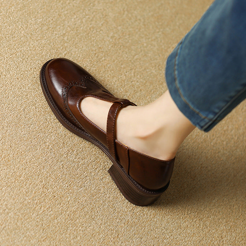 Vintage T-Bar Comfort Echt Leren Mary Jane Schoenen