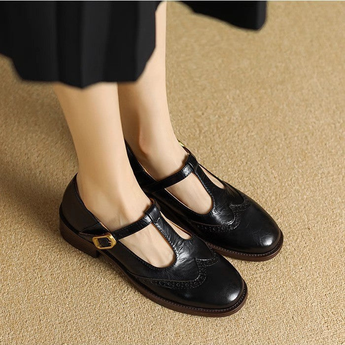 Vintage T-Bar Comfort Echt Leren Mary Jane Schoenen