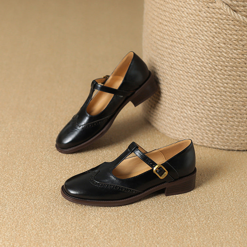 Vintage T-Bar Comfort Echt Leren Mary Jane Schoenen