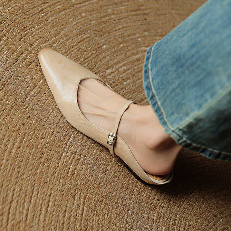Vintage Echt Leren Mules