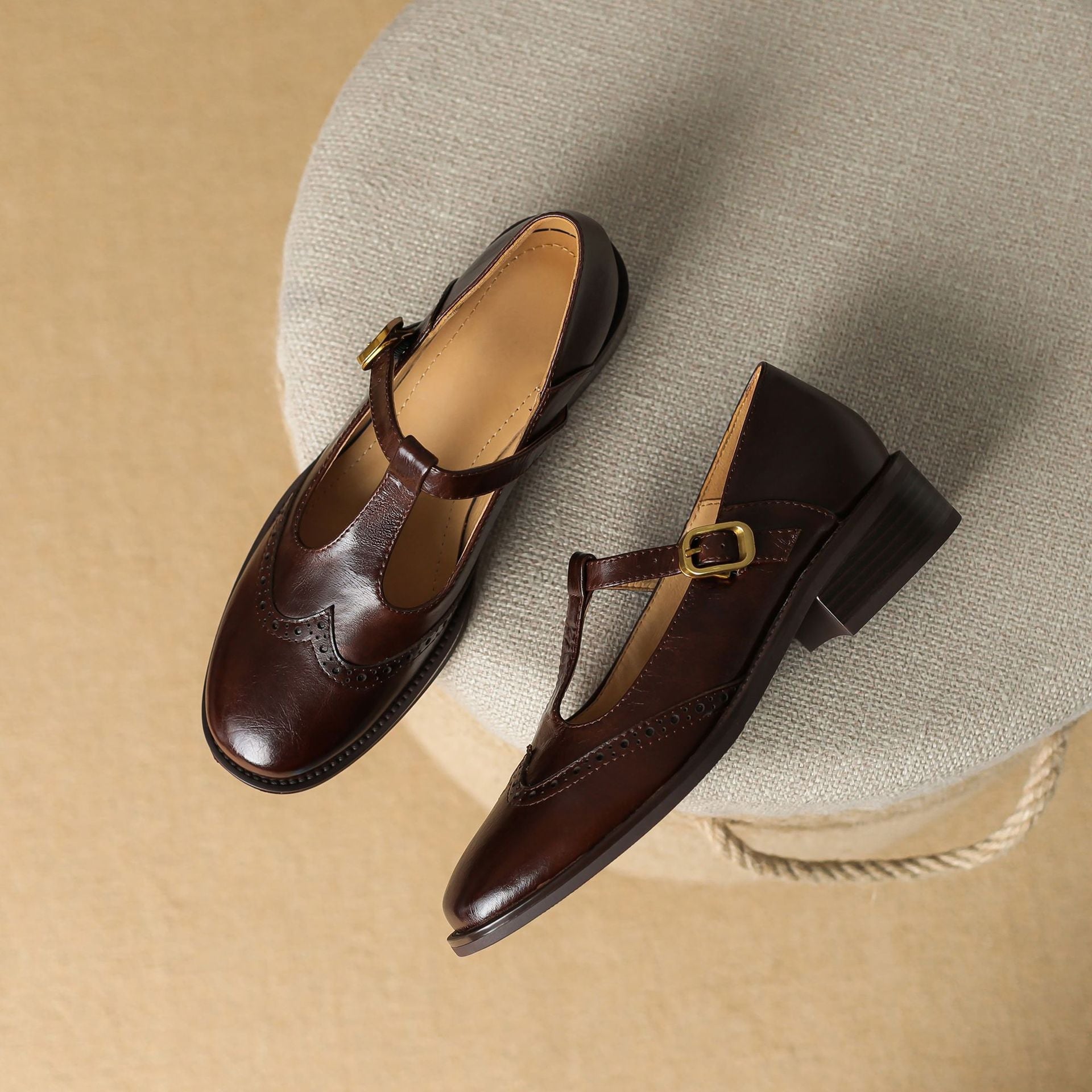Vintage T-Bar Comfort Echt Leren Mary Jane Schoenen