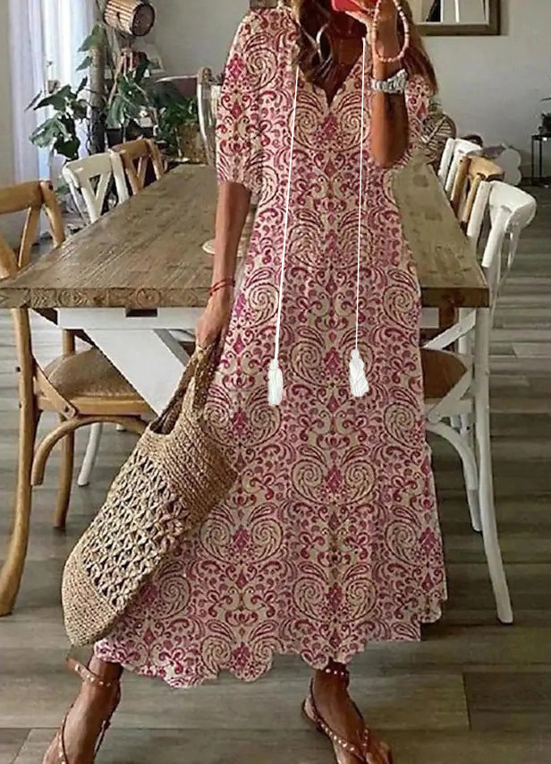Ramona | Boho Vintage Zomer Maxi Jurk
