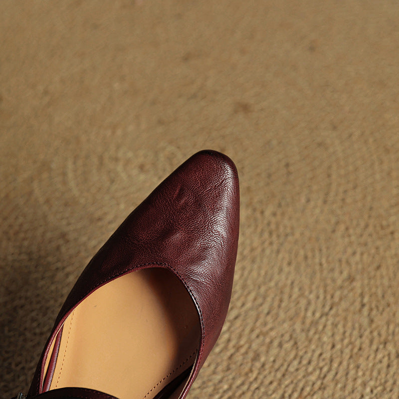 Vintage Echt Leren Mules
