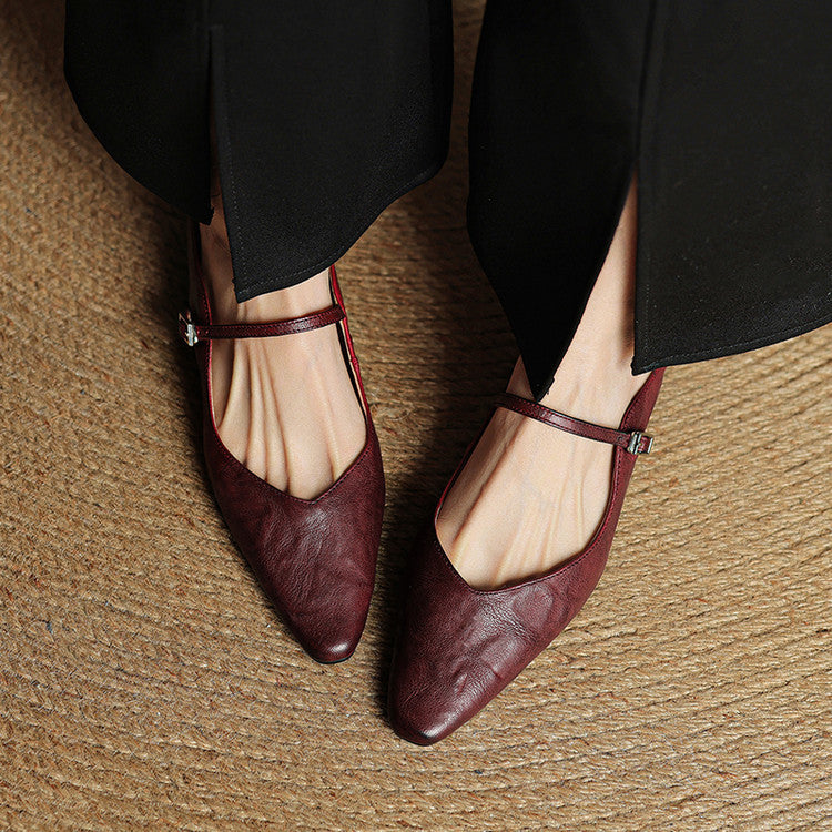 Vintage Echt Leren Mules