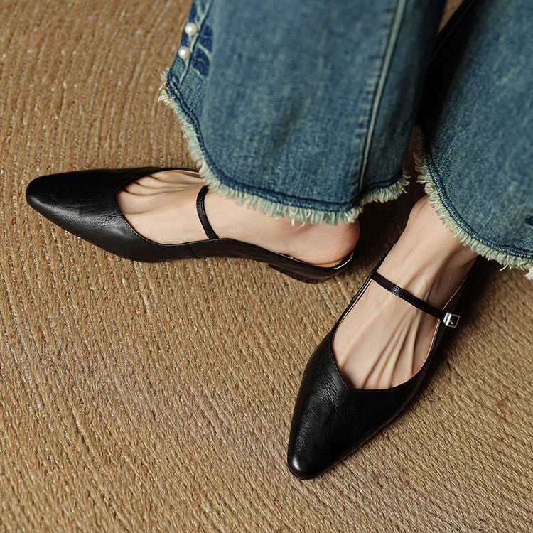 Vintage Echt Leren Mules