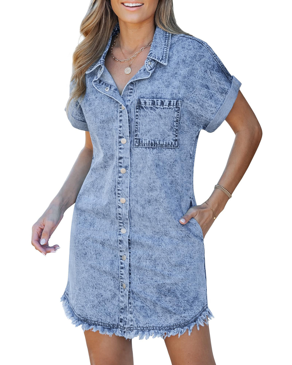 Kaelia | Denim Shirt Jurk