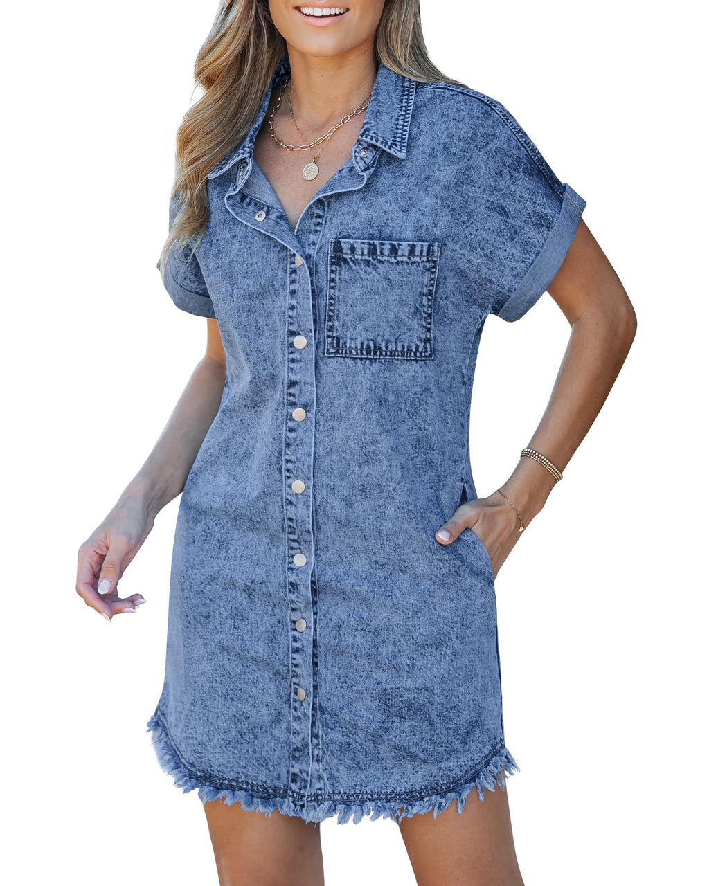 Kaelia | Denim Shirt Jurk