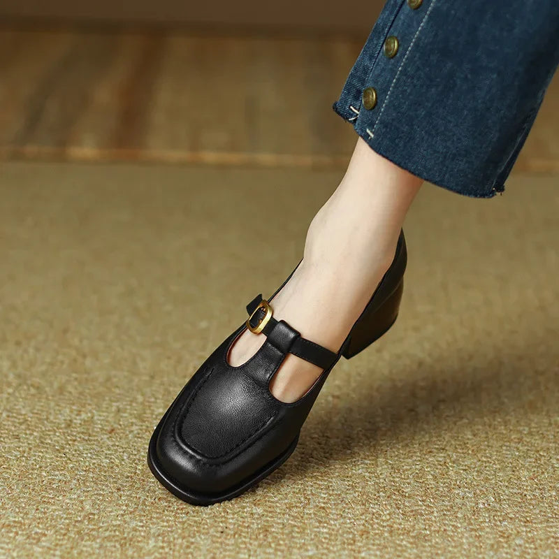 Ysolenne - T-Bandschoenen met Vintage Elegantie