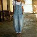 Mara - Vintage Zachte Katoenen Denim-Look Overalls met Verstelbare Bandjes