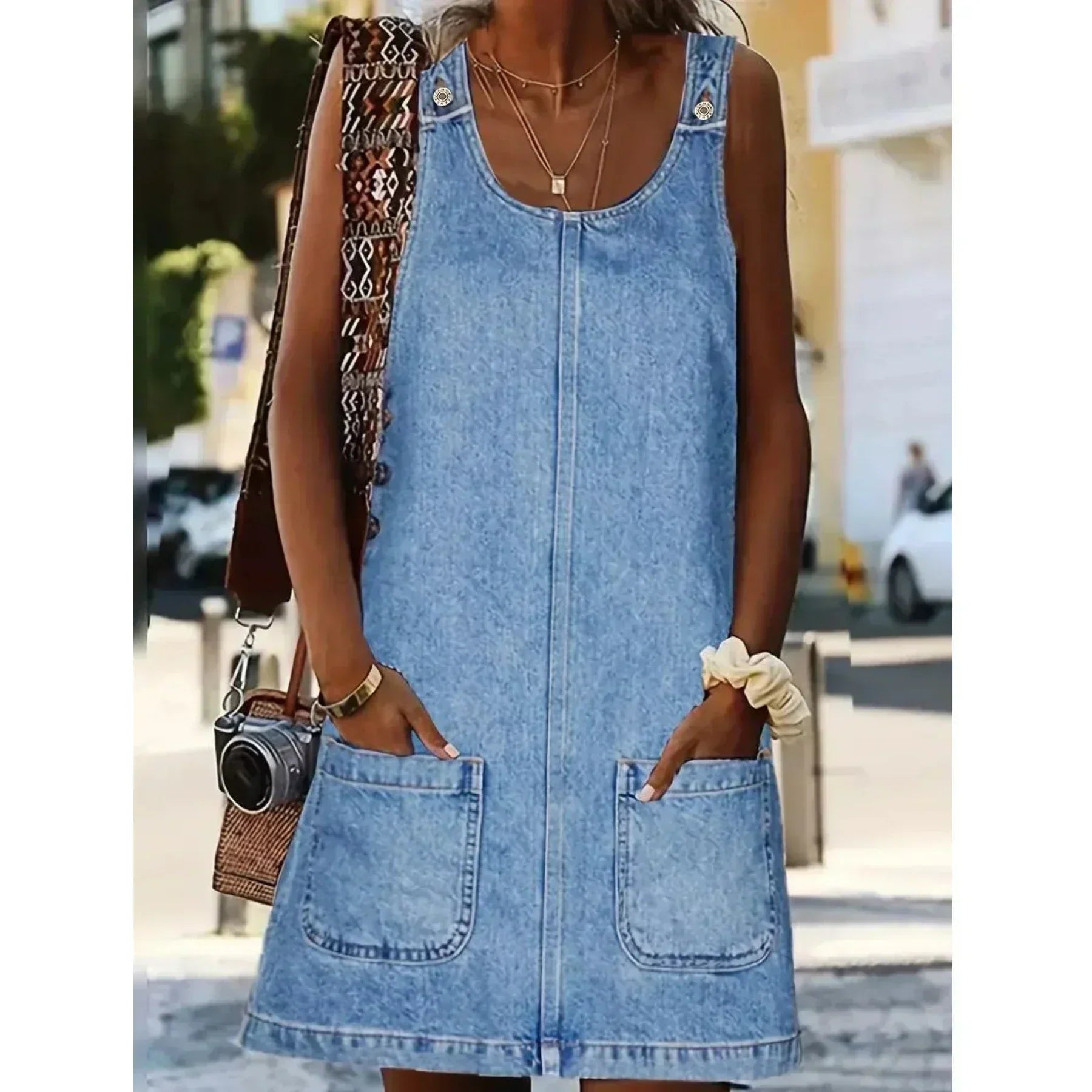 Emma Relaxed Denim-Look Jurk