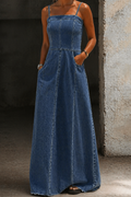 Savannah | Vintage Denim Maxi Jurk
