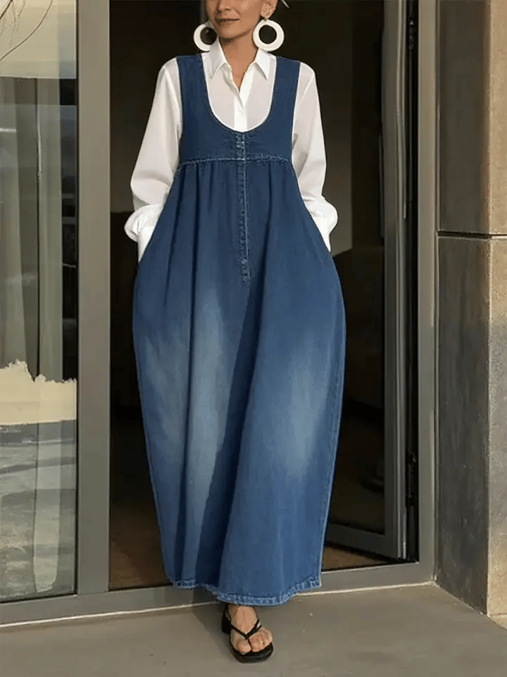 Veronica | Losse Denim Vestjurk