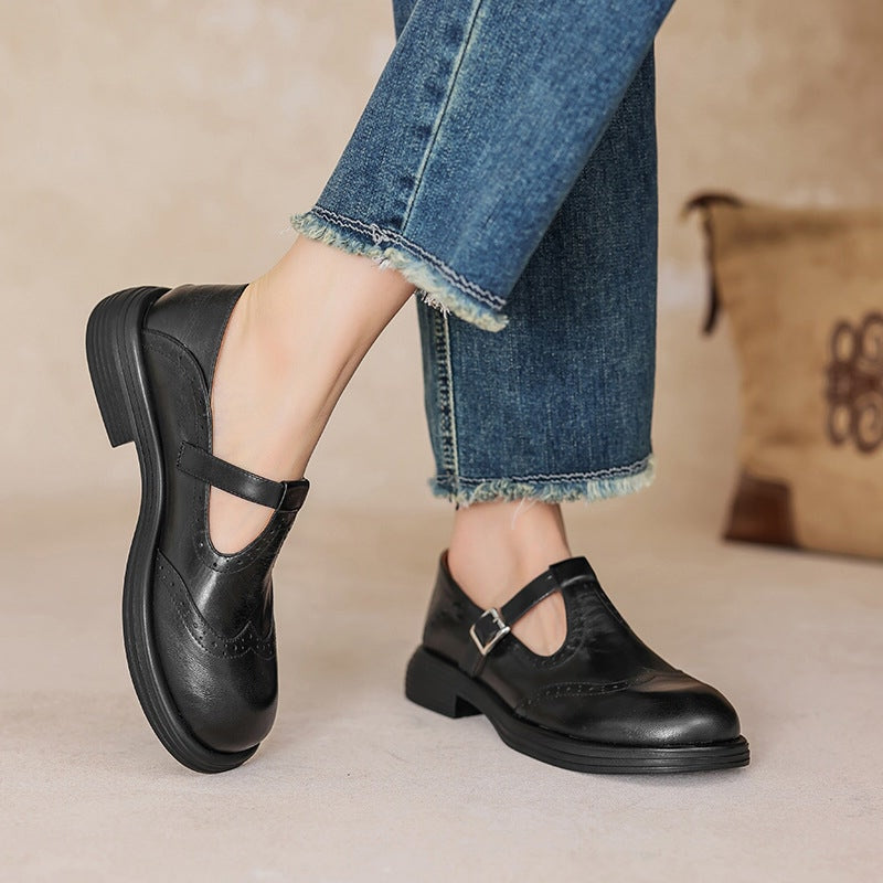 Elegante Mary Janes van Leer