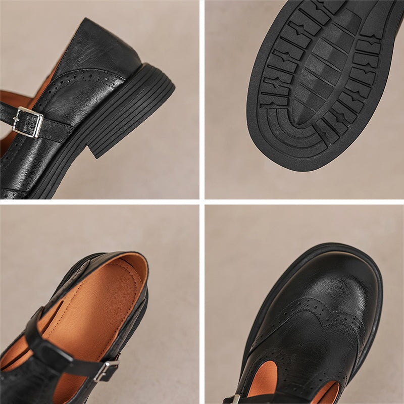 Elegante Mary Janes van Leer